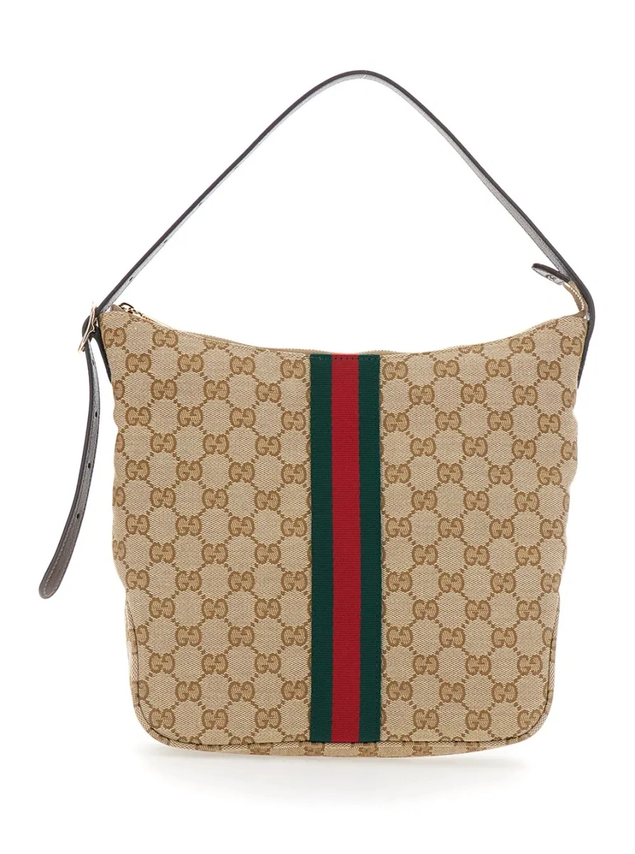 Geanta de mana Gucci bej din canvas GG 'Lunetta' - Img 2