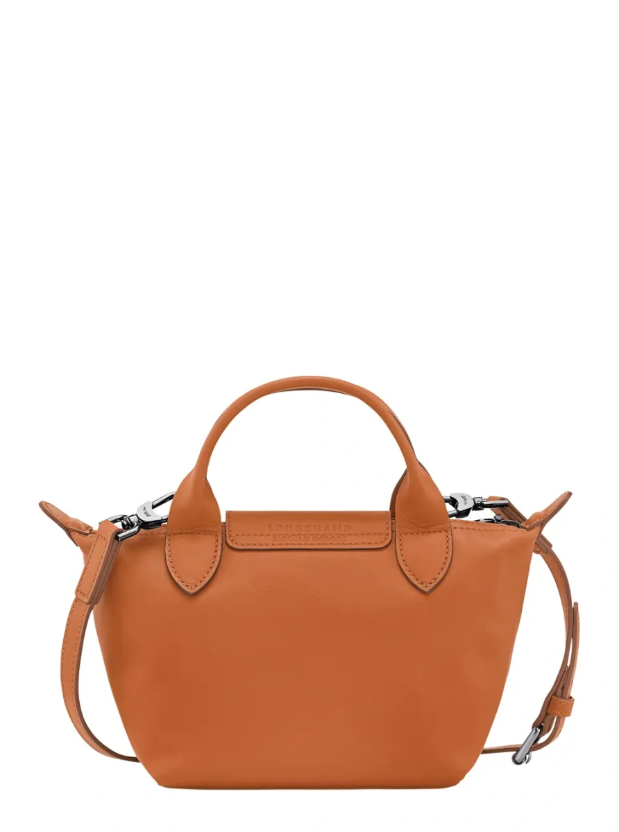 Geanta de mana Handbag 'Le Pliage Xtra' with Adjustable and Removable Shoulder Strap and Logo Embossed on the Front in Brown Leather for Women - Img 2