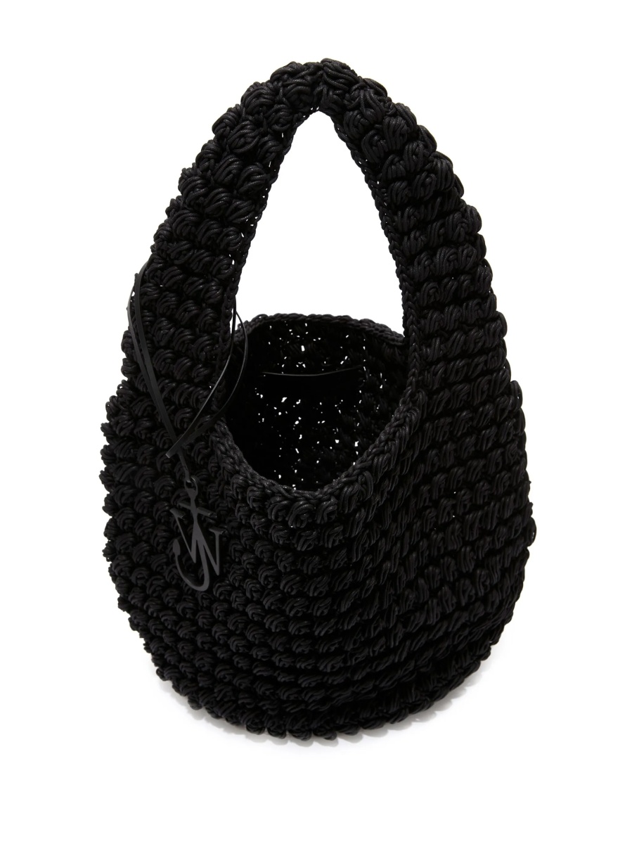 Geanta de mana JW Anderson neagra din bumbac si poliuretan - Img 4