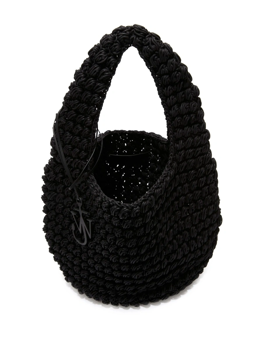 Geanta de mana JW Anderson neagra din bumbac si poliuretan - Img 4