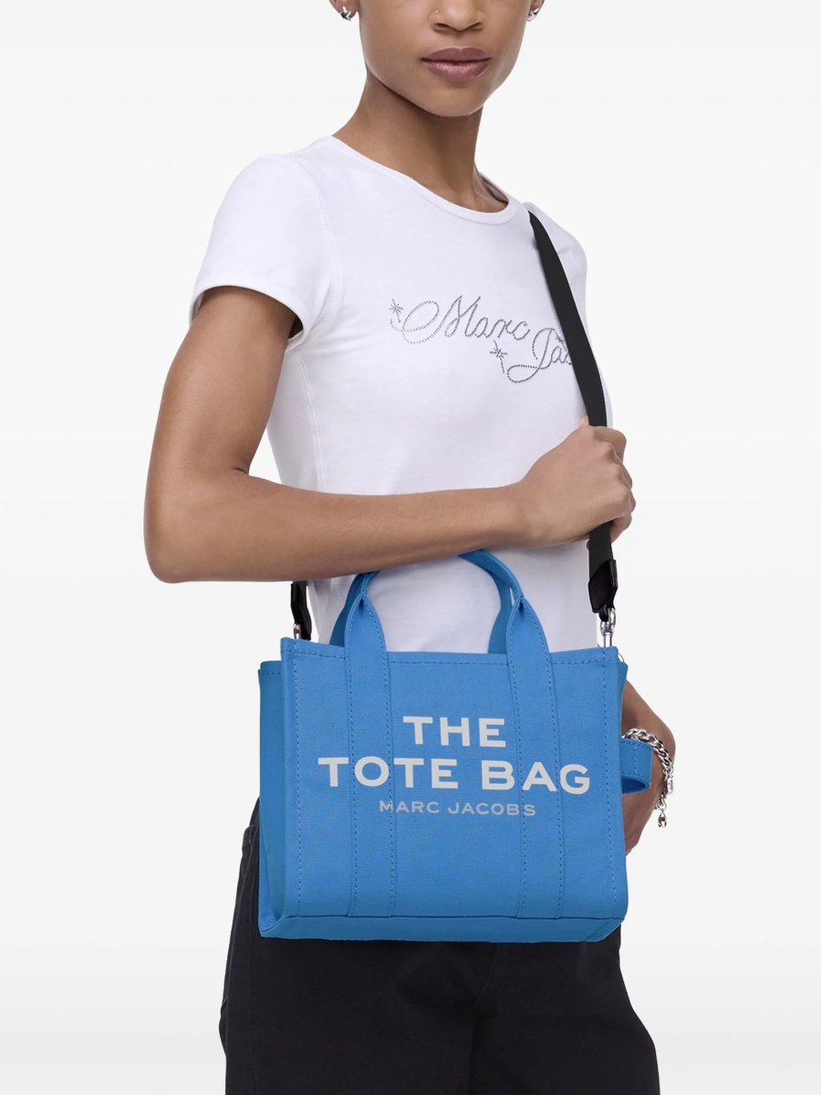 Geanta de mana Marc Jacobs albastra din bumbac - Img 2