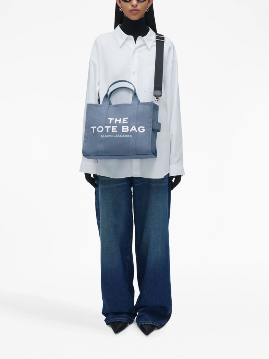 Geanta de mana Marc Jacobs albastra din material textil - Img 2
