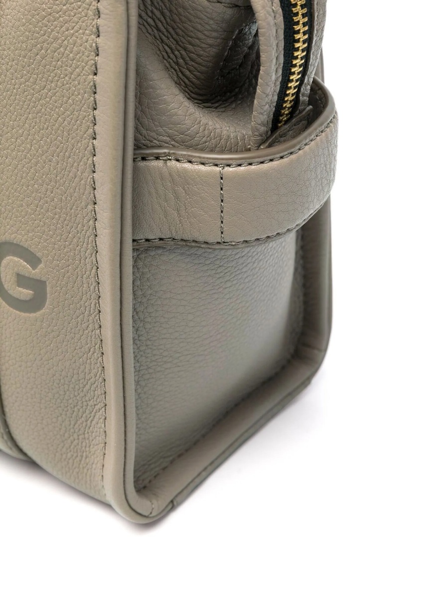 Geanta de mana Marc Jacobs gri din piele - Img 5