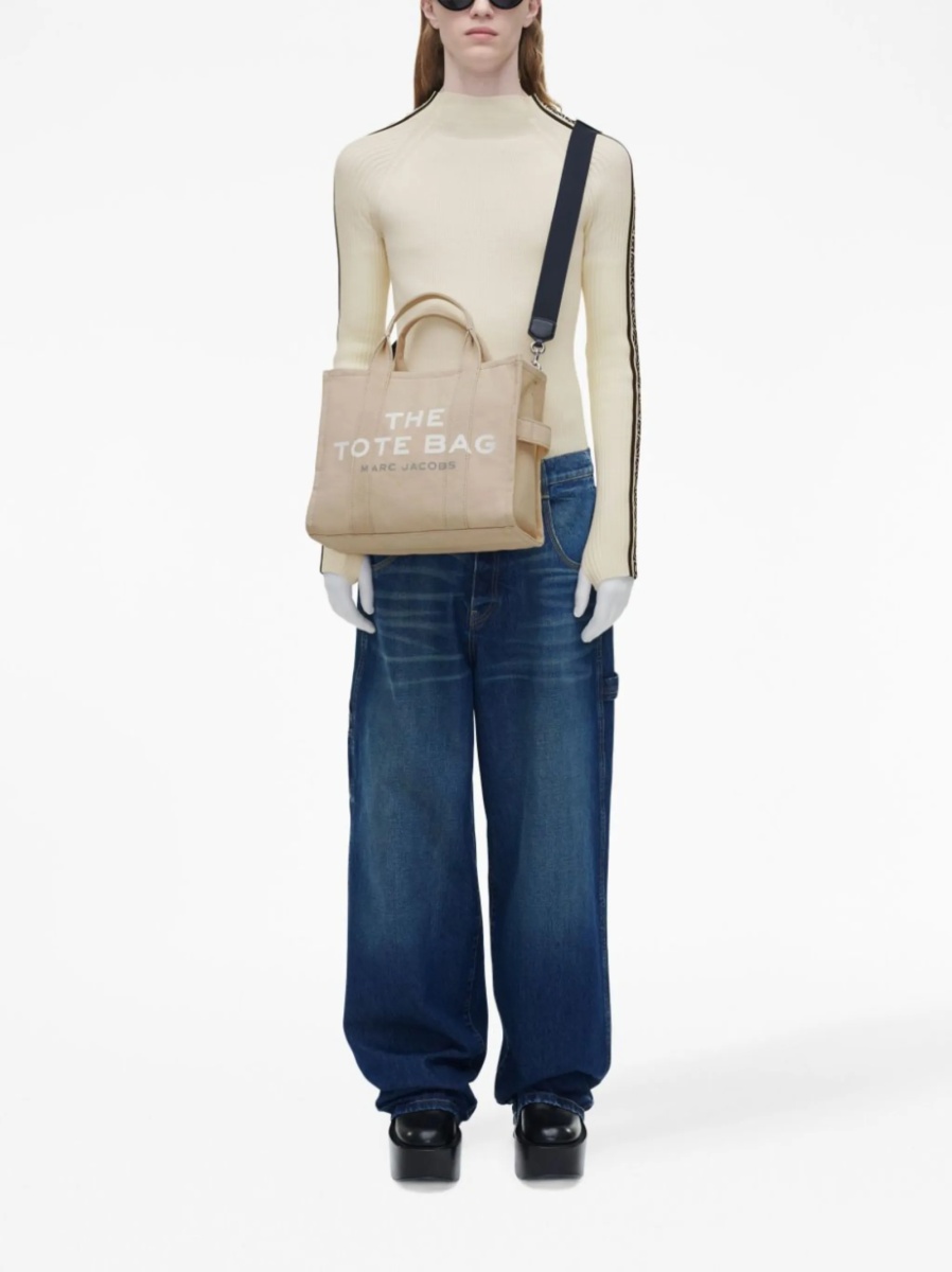 Geanta de mana Marc Jacobs neutra din bumbac - Img 2