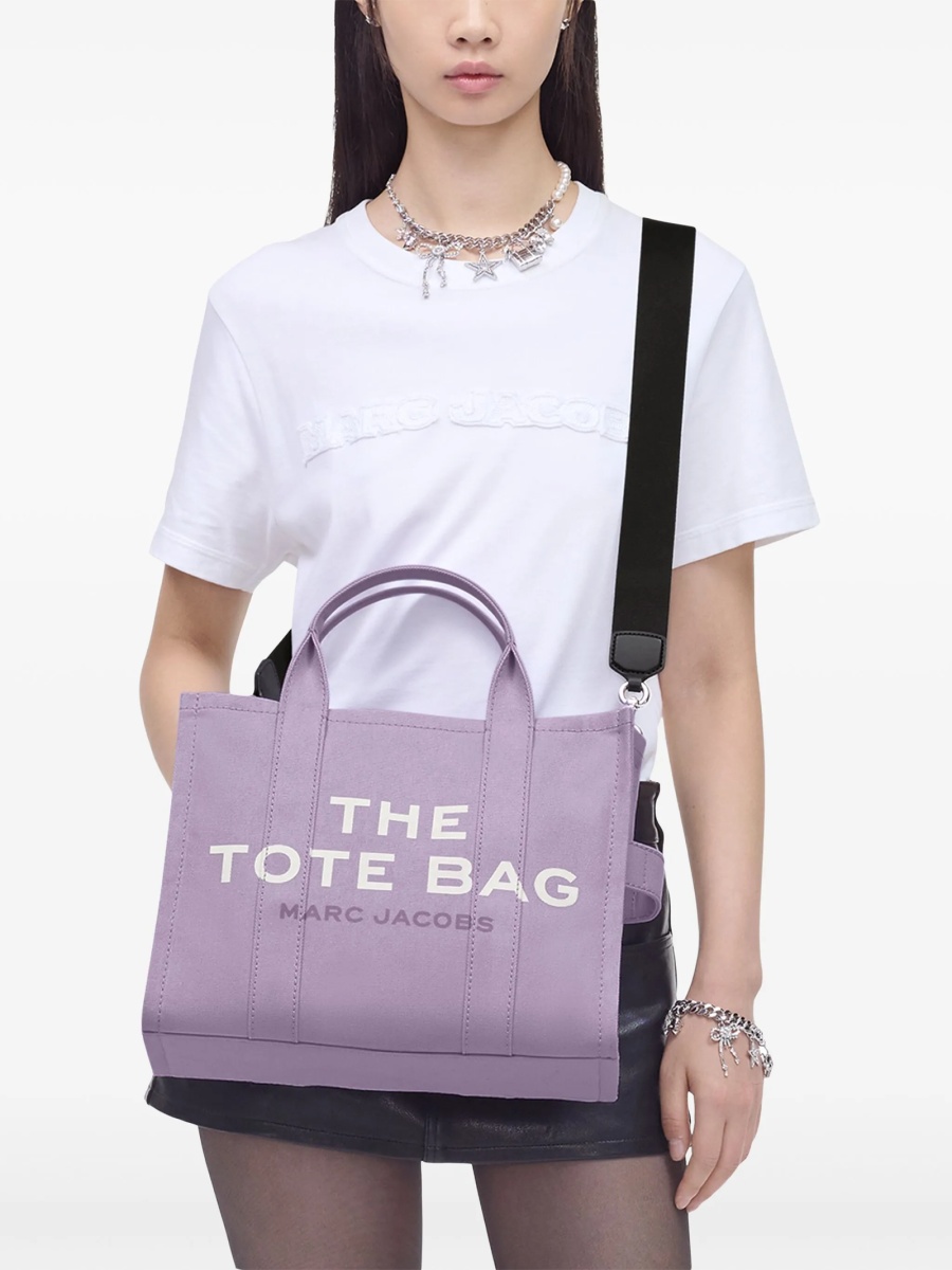 Geanta de mana Marc Jacobs violet din bumbac - Img 2