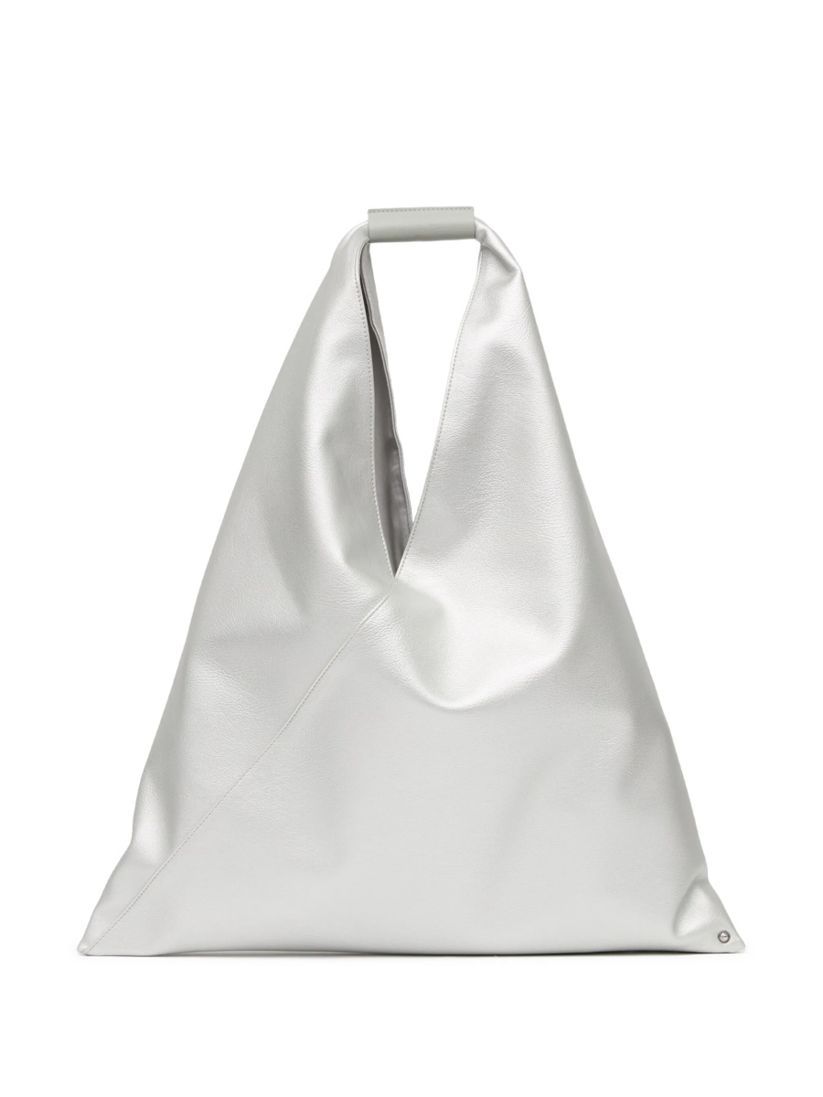 Geanta de mana MM6 Maison Margiela argintie din poliuretan - Img 4