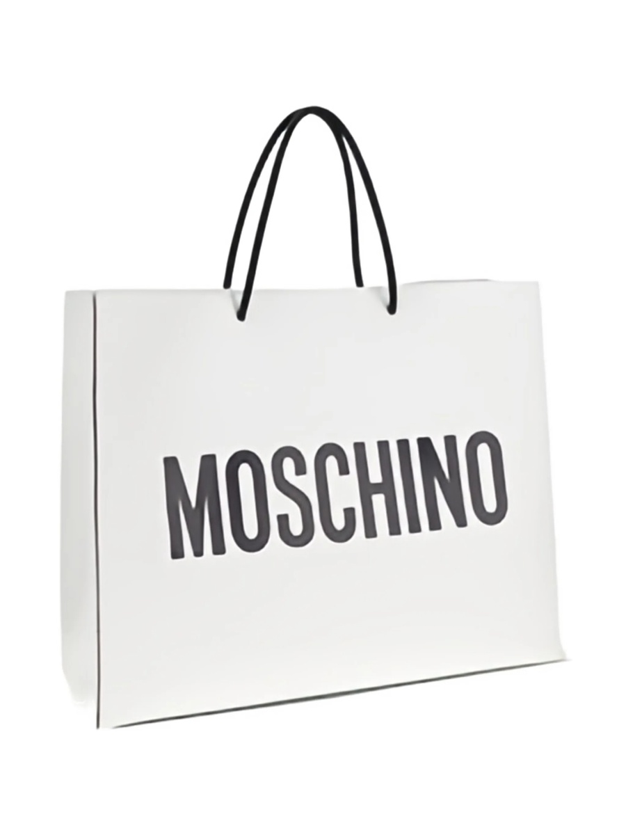 Geanta de mana Moschino alba din piele - Img 2