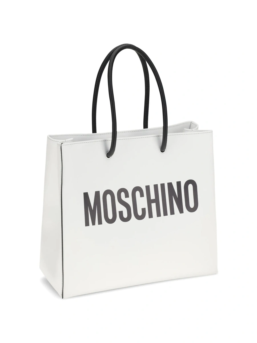 Geanta de mana Moschino alba din piele - Img 2
