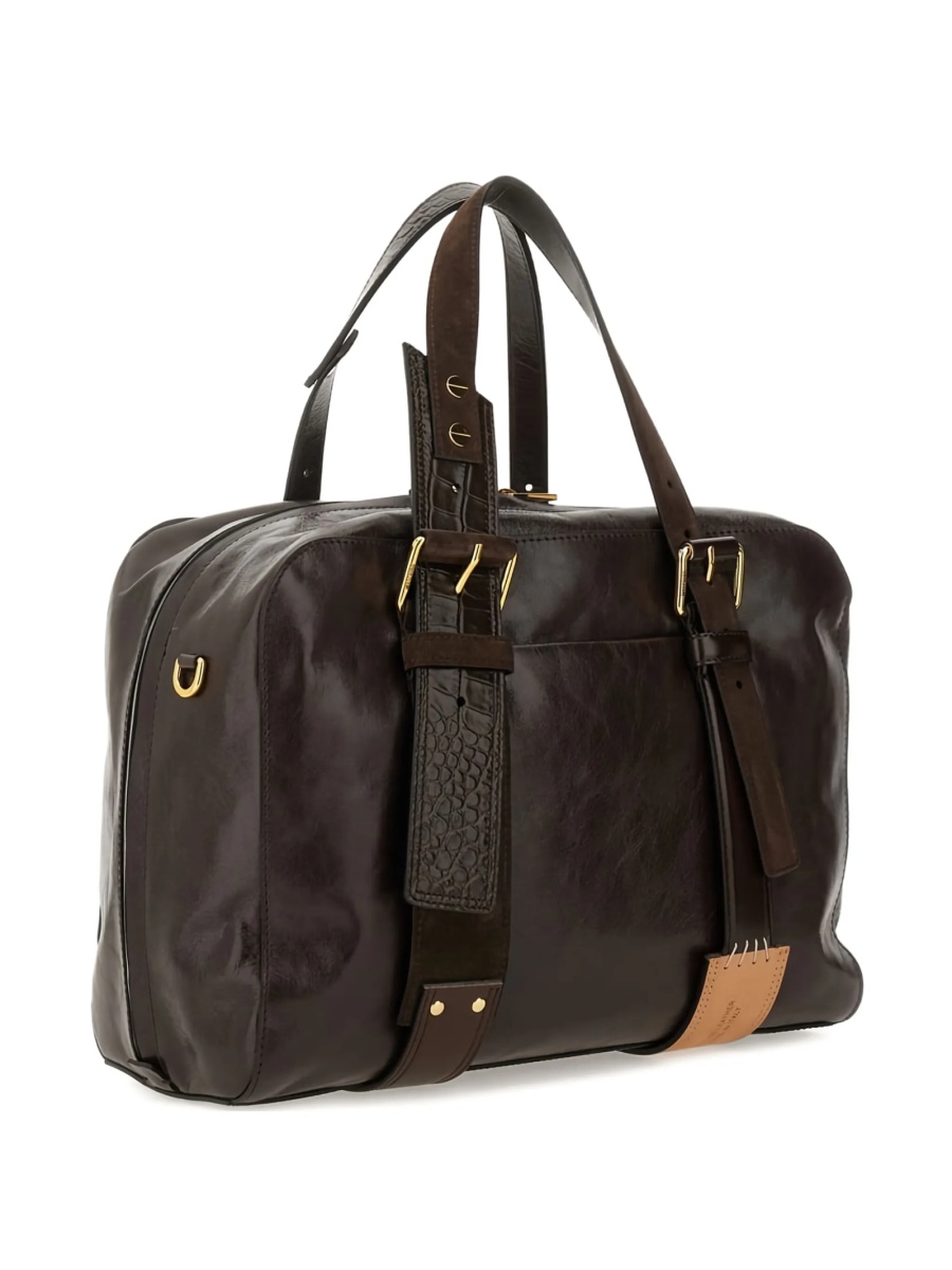 Geanta de mana Moschino maro din piele - Img 3