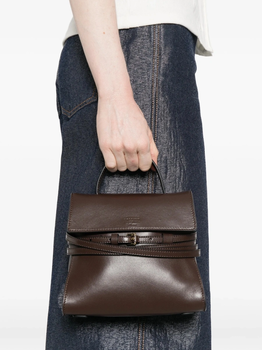 Geanta de mana Moschino maro din piele - Img 2