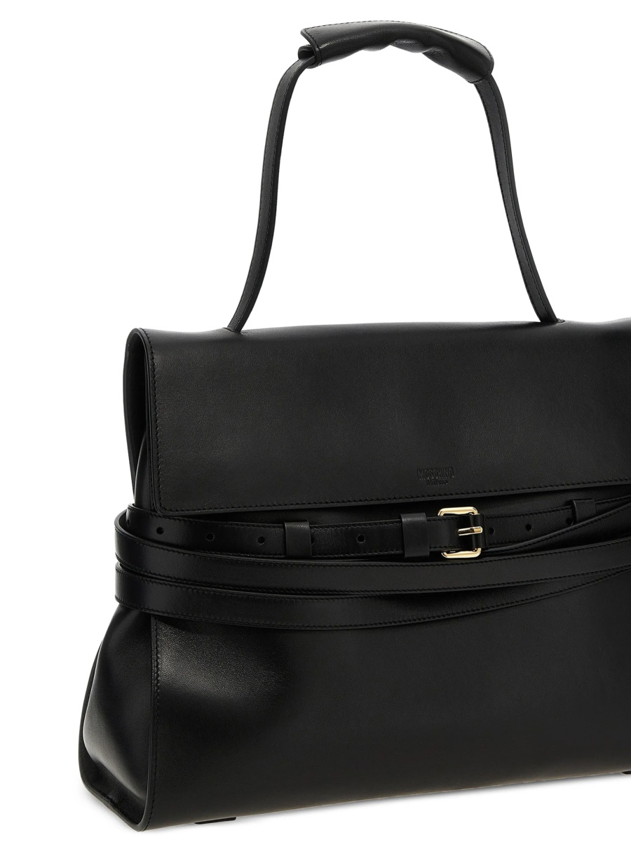 Geanta de mana Moschino neagra din piele - Img 3