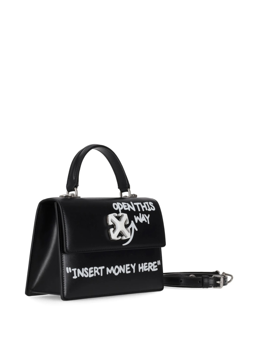 Geanta de mana Off-White jitney neagra din piele - Img 2