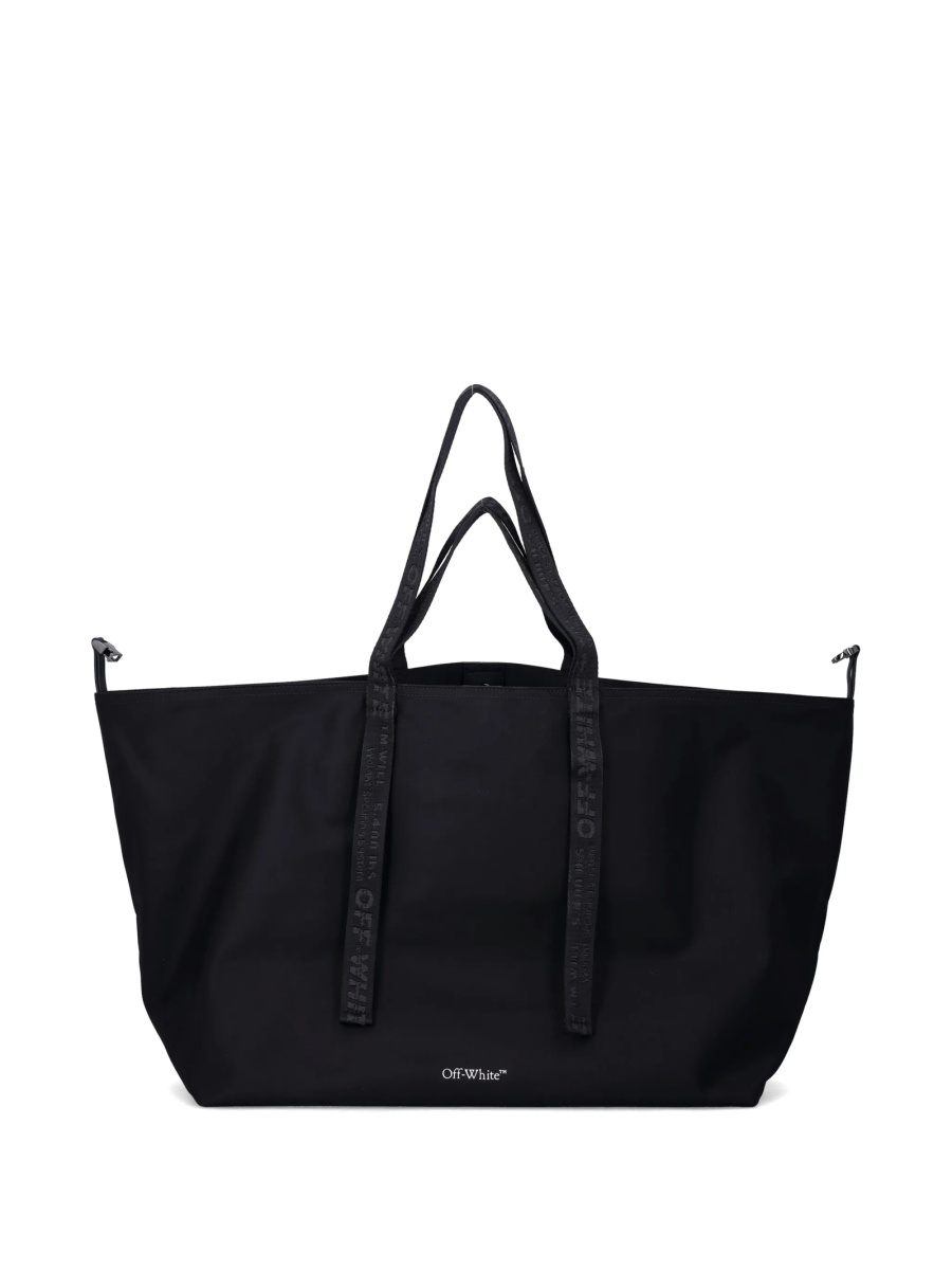 Geanta de mana Off-White neagra din material textil - Img 2