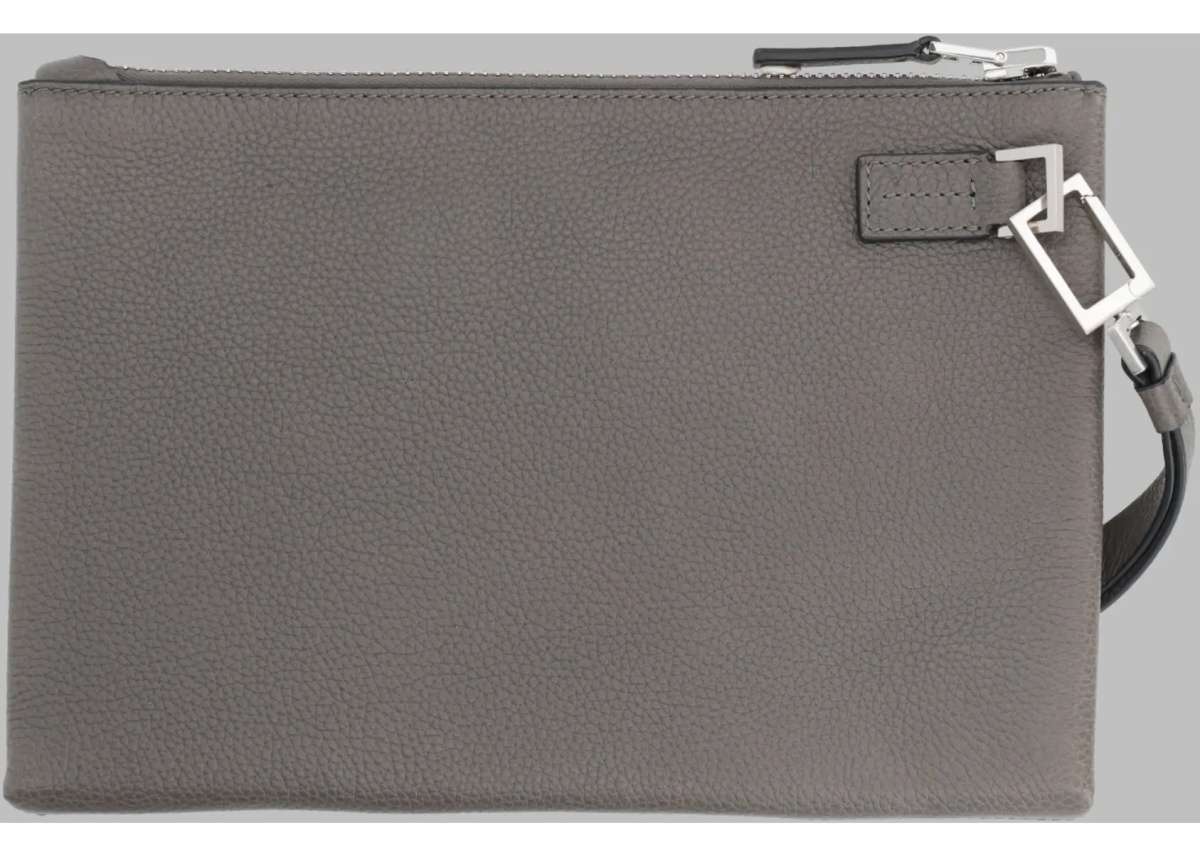 Geanta de mana Pouchette Minimal Sottile In Pelle Fiore Con Cinturino Da Polso - Img 2