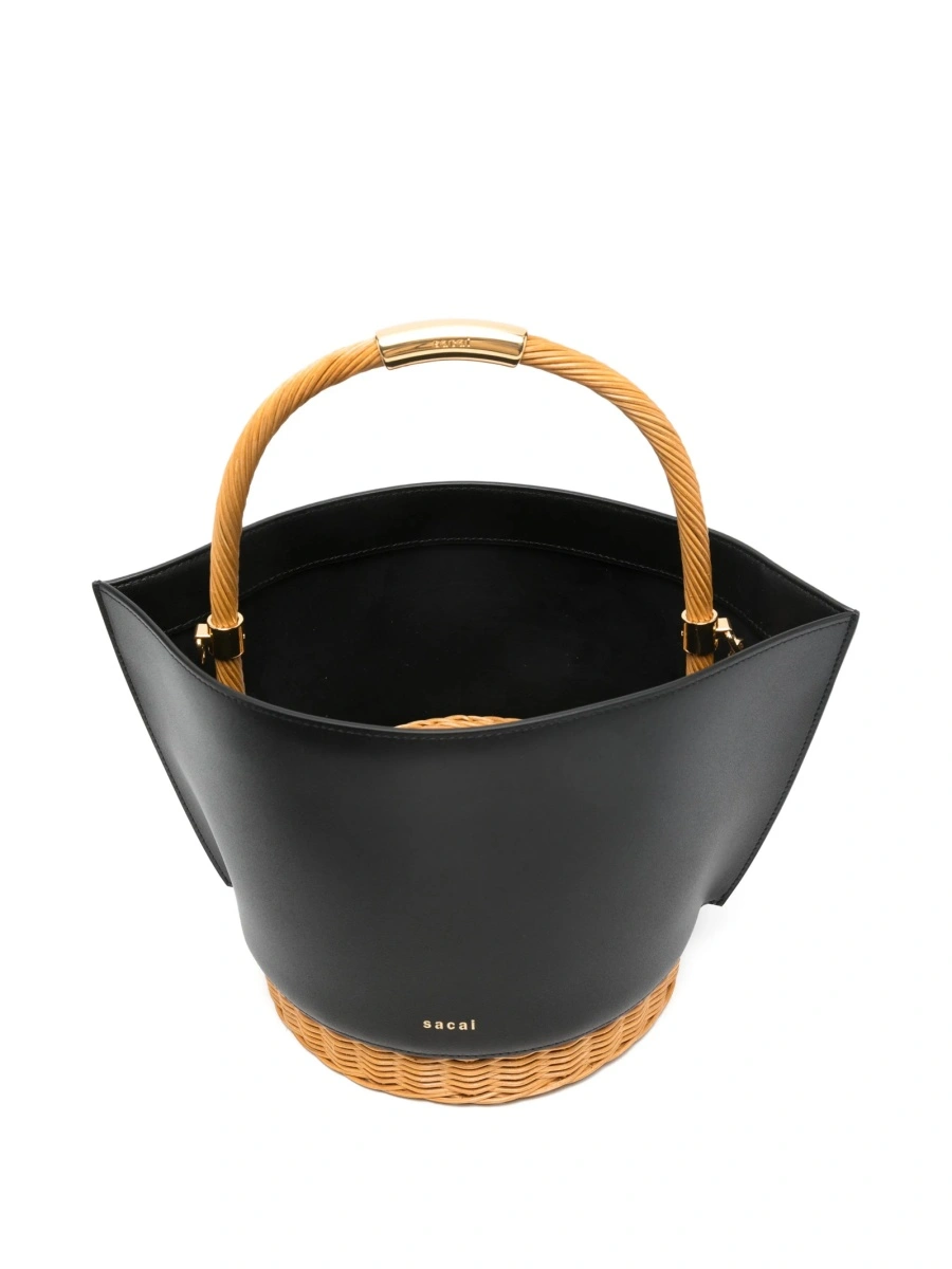 Geanta de mana Sacai neagra din zinc alloy si alama - Img 5