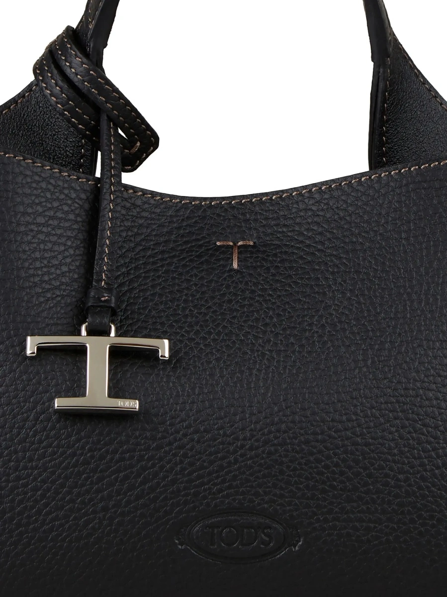 Geanta de mana TOD'S 'T Timeless' neagra din piele - Img 7