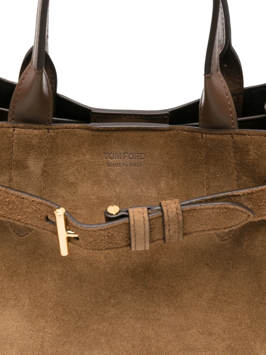 Geanta de mana Tom Ford maro din piele - Img 4
