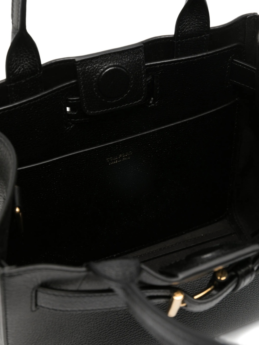 Geanta de mana Tom Ford neagra din alama si piele - Img 5