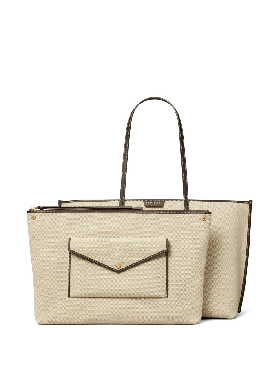 Geanta de mana Tory Burch neutra din polyester si bumbac - Img 5