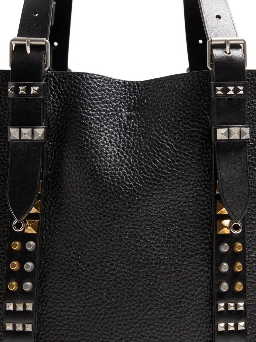 Geanta de mana Valentino Garavani Rockstud neagra din piele - Img 4
