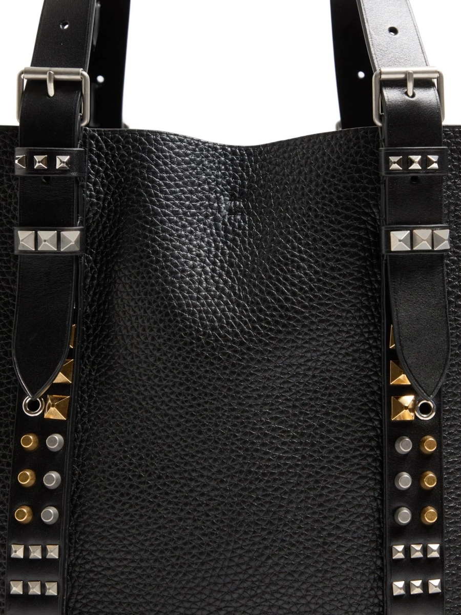 Geanta de mana Valentino Garavani Rockstud neagra din piele - Img 4