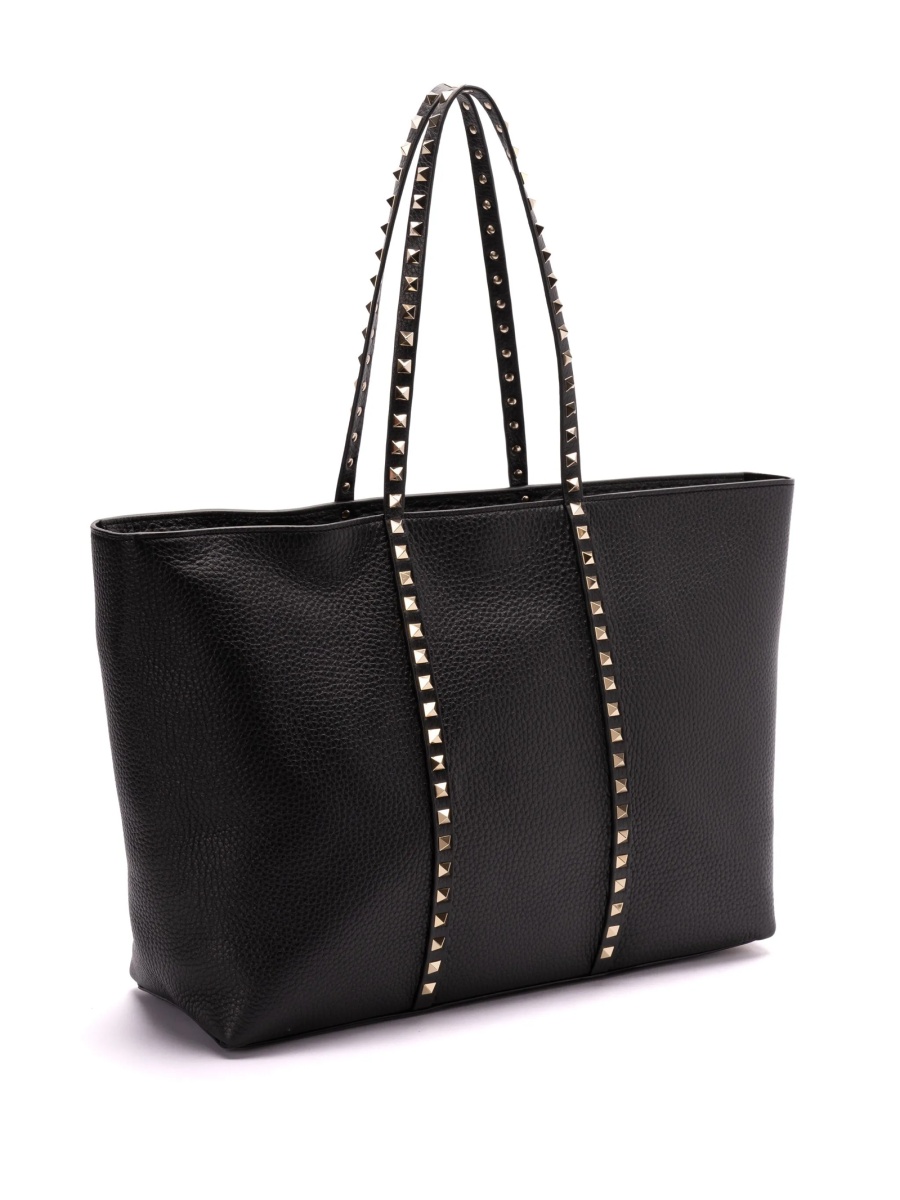 Geanta de mana Valentino Garavani Rockstud neagra din piele - Img 3