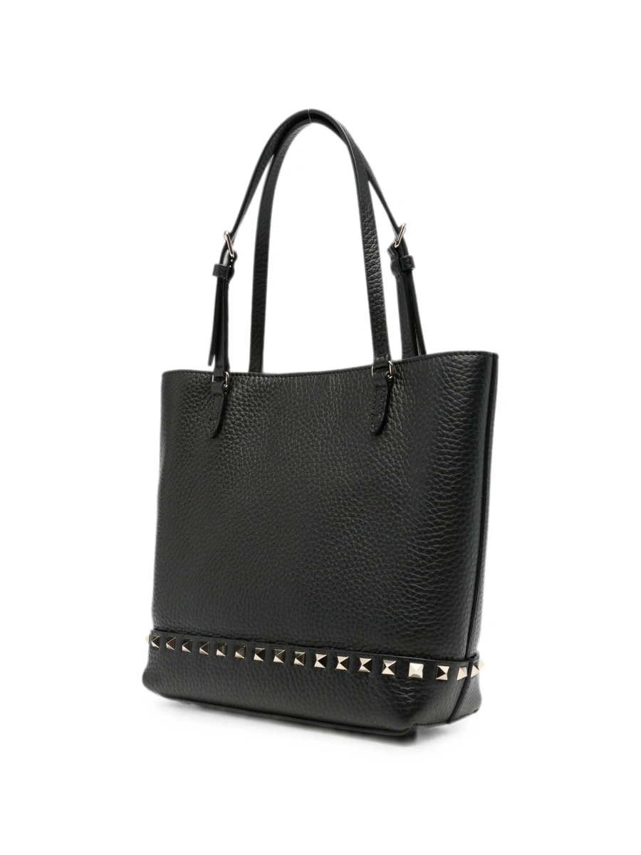 Geanta de mana Valentino Garavani Rockstud neagra din piele - Img 3