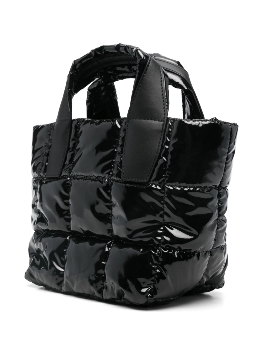 Geanta de mana VEECOLLECTIVE neagra din piele reciclata si nylon - Img 3