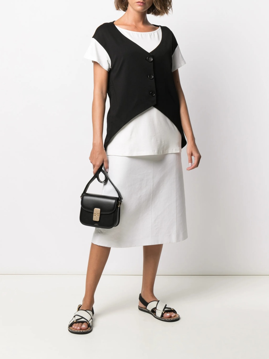 Geanta de umar A.P.C. neagra din piele - Img 2