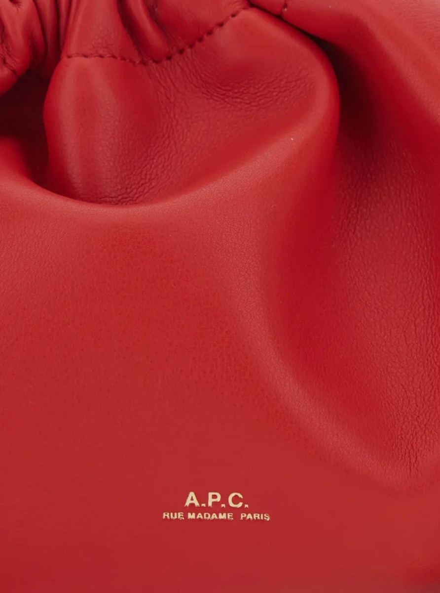 Geanta de umar A.P.C. 'Ninon Mini' Red Crossbody bag with Engraved Logo on the Front and Adjustable Ecoleather Strap in for Women - Img 3