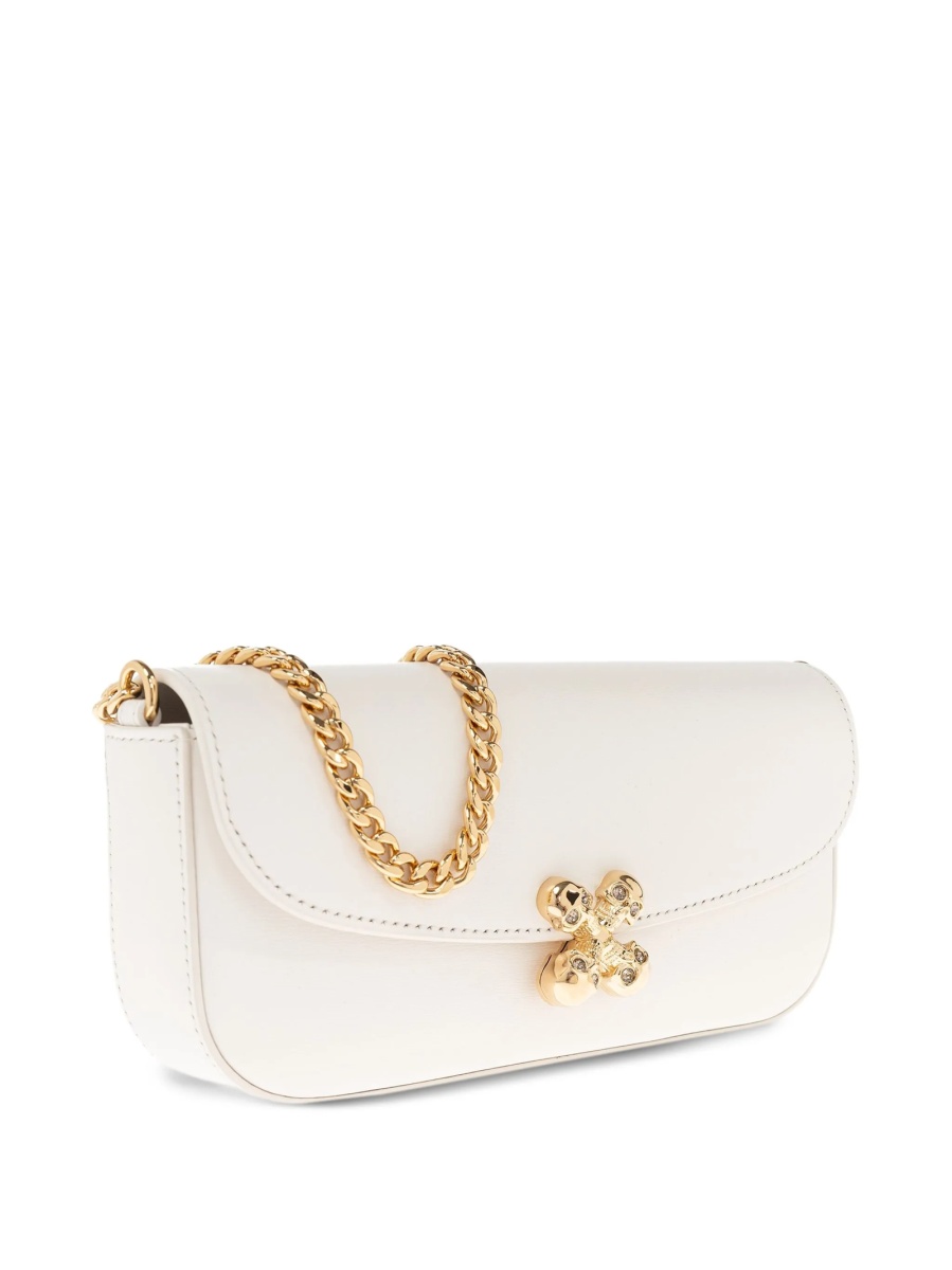 Geanta de umar Alexander McQueen alba din piele - Img 4