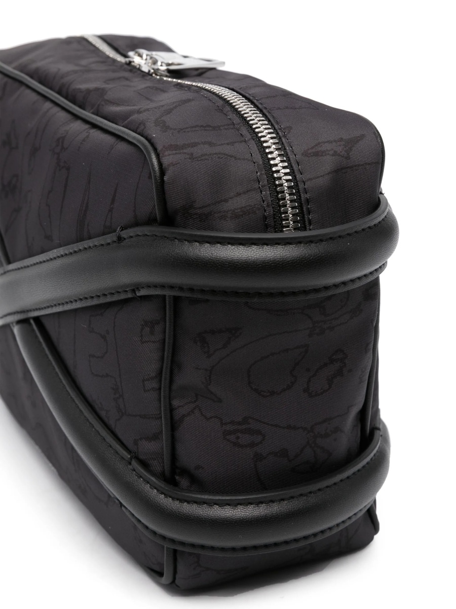 Geanta de umar Alexander McQueen neagra din material textil si piele - Img 4