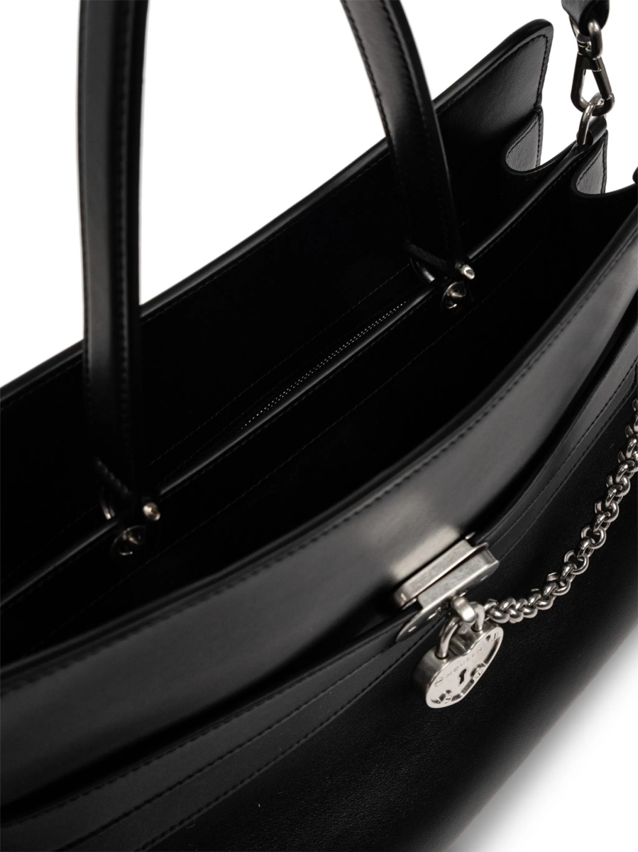 Geanta de umar Alexander McQueen neagra din piele - Img 5