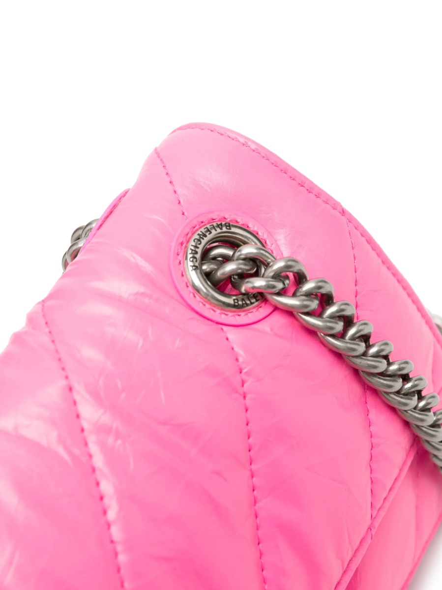 Geanta de umar Balenciaga Crush roz din piele - Img 5