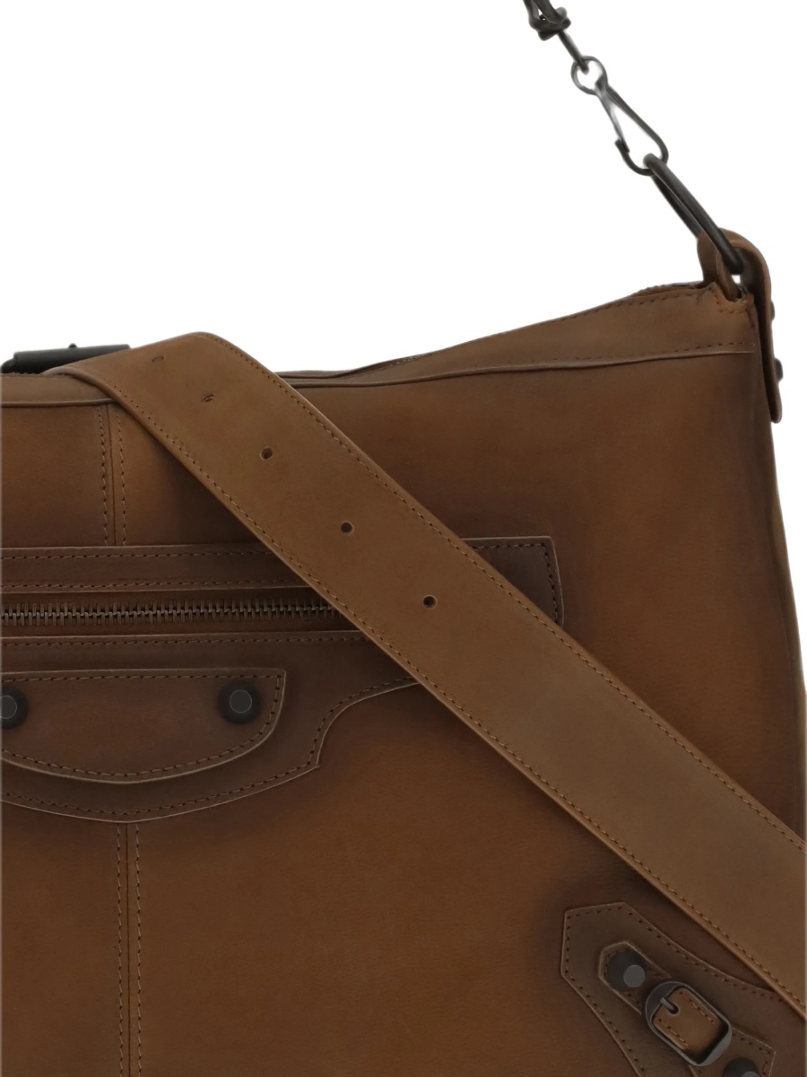 Geanta de umar Balenciaga maro din piele - Img 4