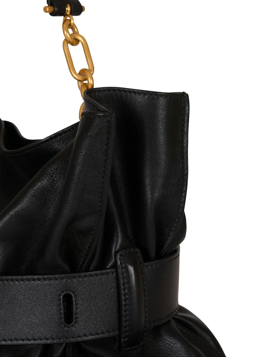 Geanta de umar Balmain neagra din piele - Img 4
