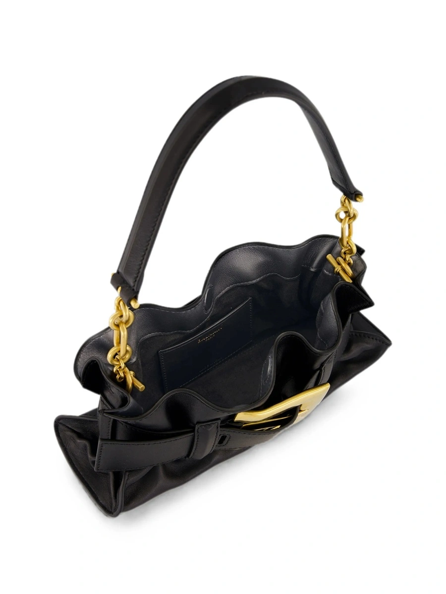 Geanta de umar Balmain neagra din piele - Img 4