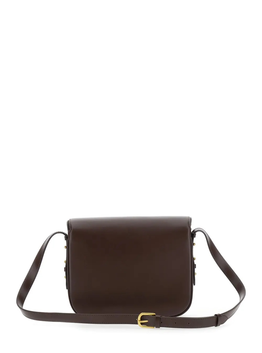 Geanta de umar BELLISSIMA MAXI is a brown leather crossbody bag with elegant and unisex details - Img 2
