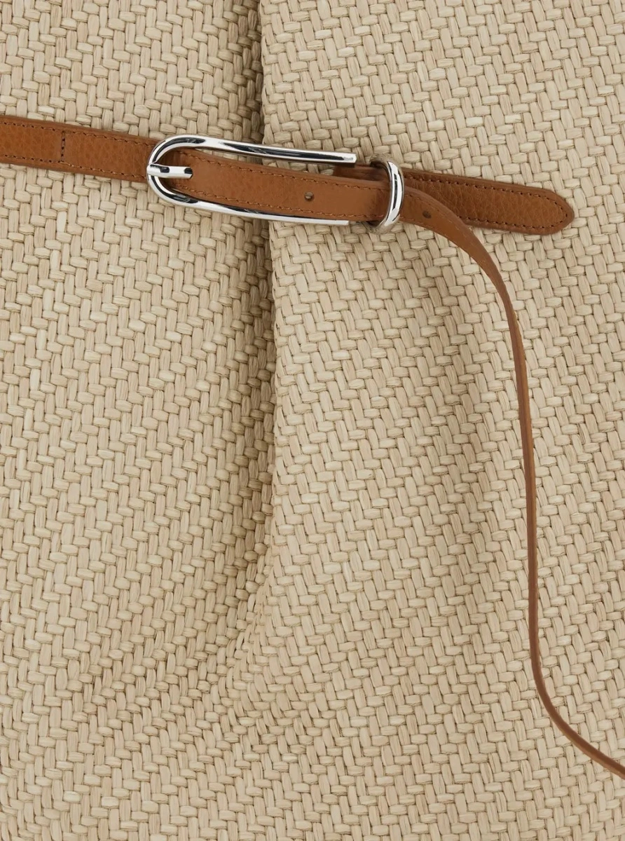 Geanta de umar BELTED BUCKET BAG LARGE RAFFIA - Img 3