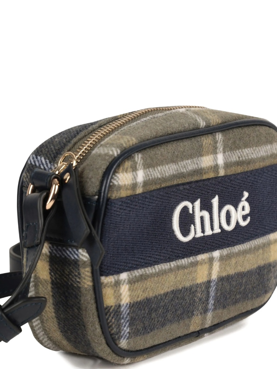 Geanta de umar Chloe verde din piele si polyester - Img 4