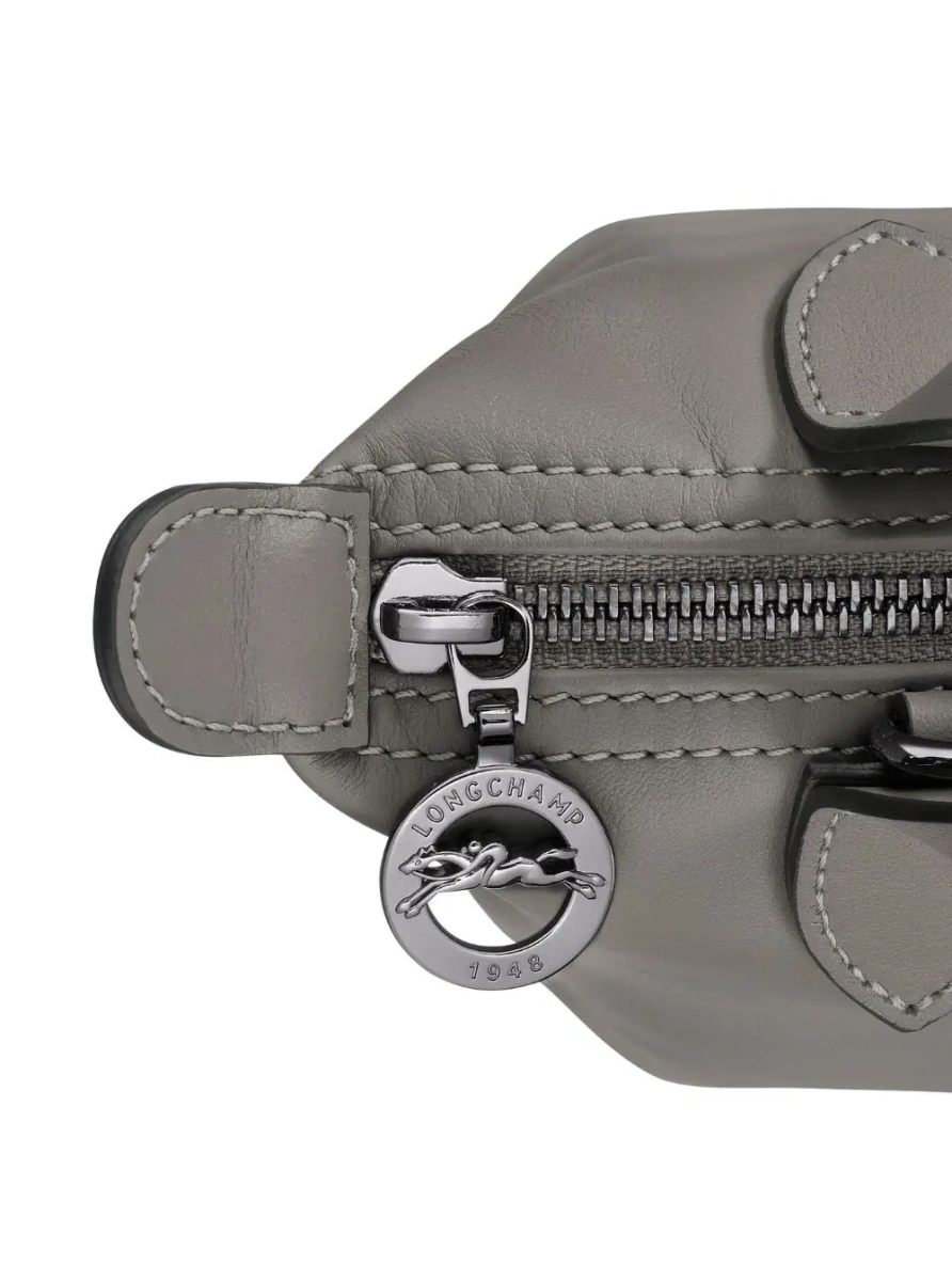 Geanta de umar Crossbody bag 'Le Pliage Xtra' with Engraved Logo on Front in Grey Leather for Women - Img 4