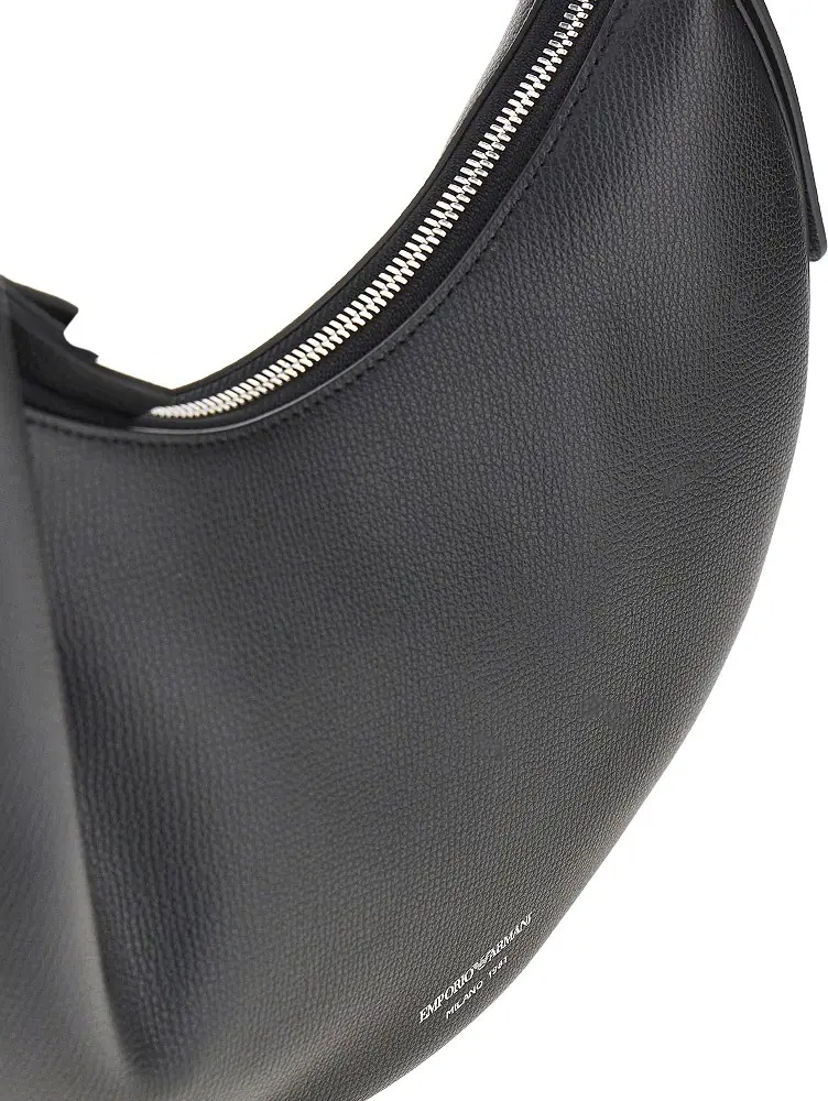 Geanta de umar 'Emporio Armani 1981' grain leather hobo bag - Img 4