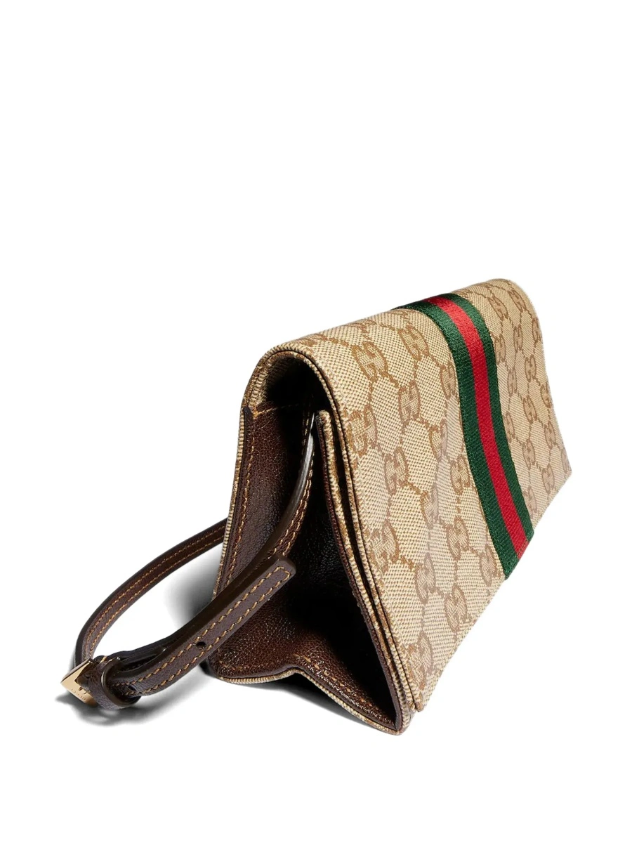 Geanta de umar Gucci bej din textil - Img 5