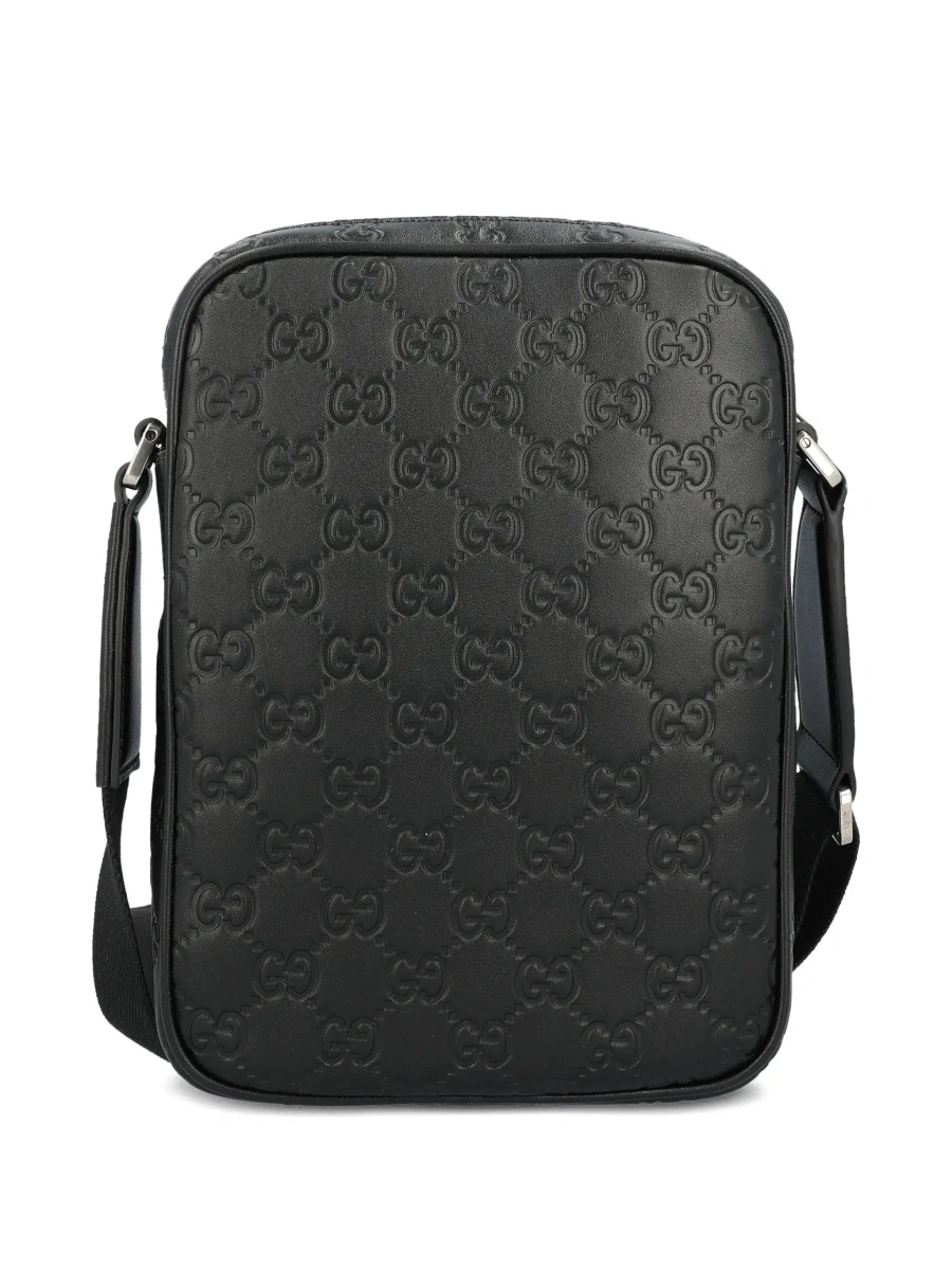 Geanta de umar Gucci neagra din piele 'Emblem' - Img 5