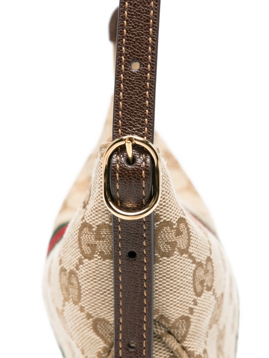 Geanta de umar Gucci neutra din material textil si piele - Img 4