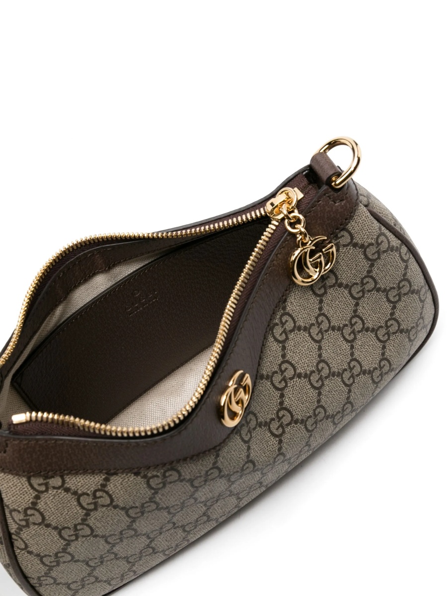 Geanta de umar Gucci neutra din piele si material textil - Img 5