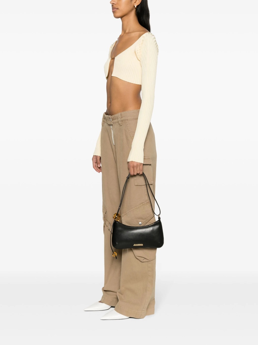 Geanta de umar JACQUEMUS Bisou neagra din piele - Img 2