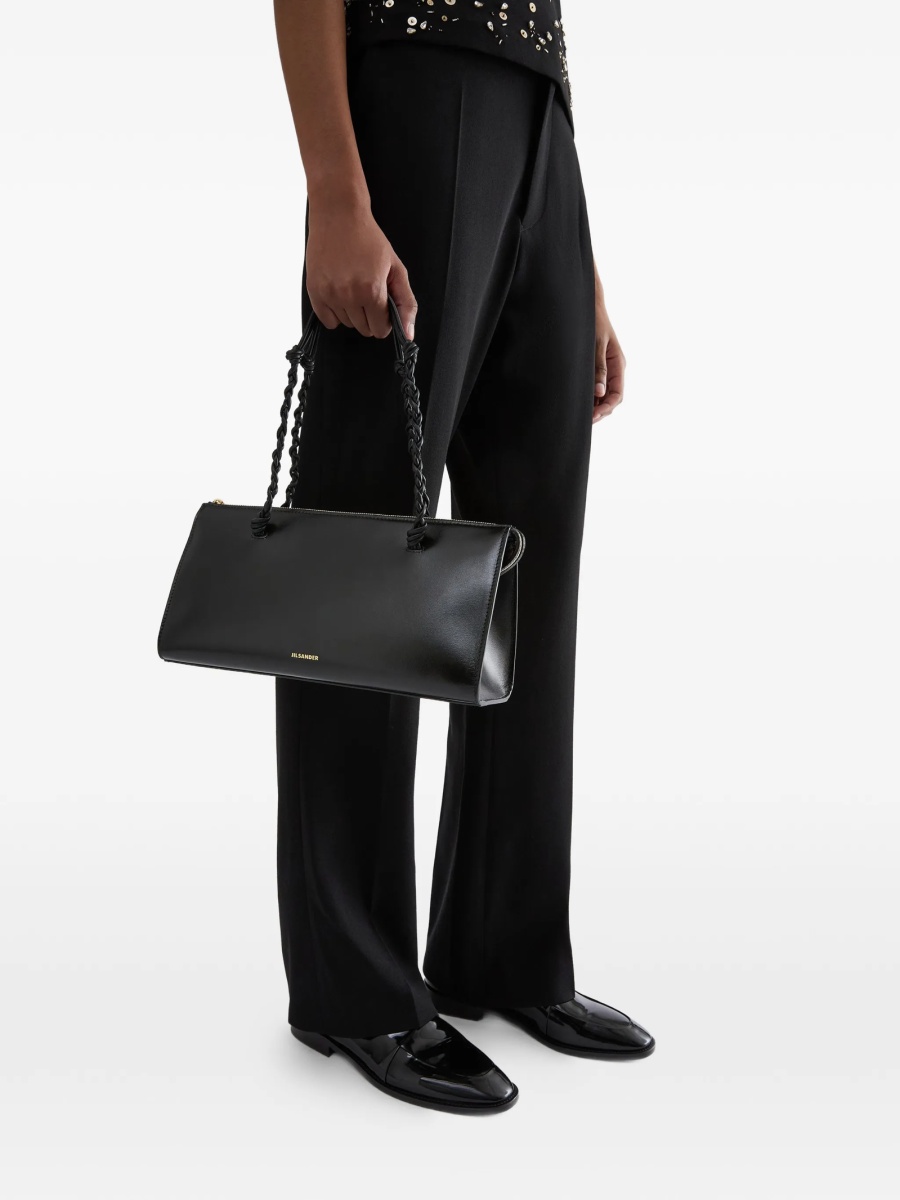 Geanta de umar Jil Sander neagra din piele - Img 2