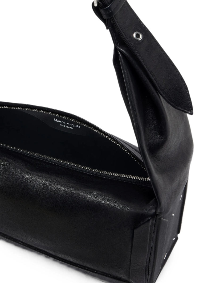 Geanta de umar Maison Margiela neagra din piele - Img 5
