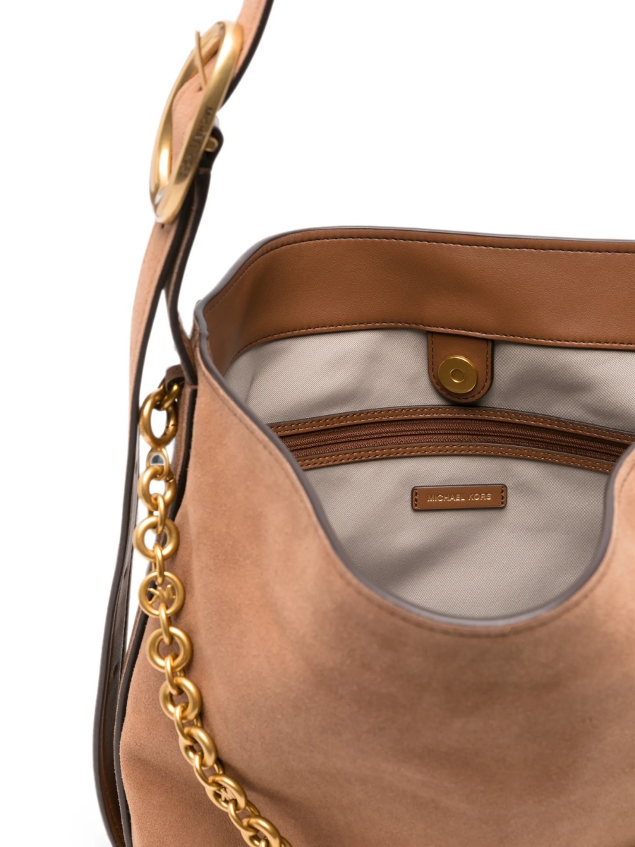 Geanta de umar Michael Kors maro din piele intoarsa - Img 5